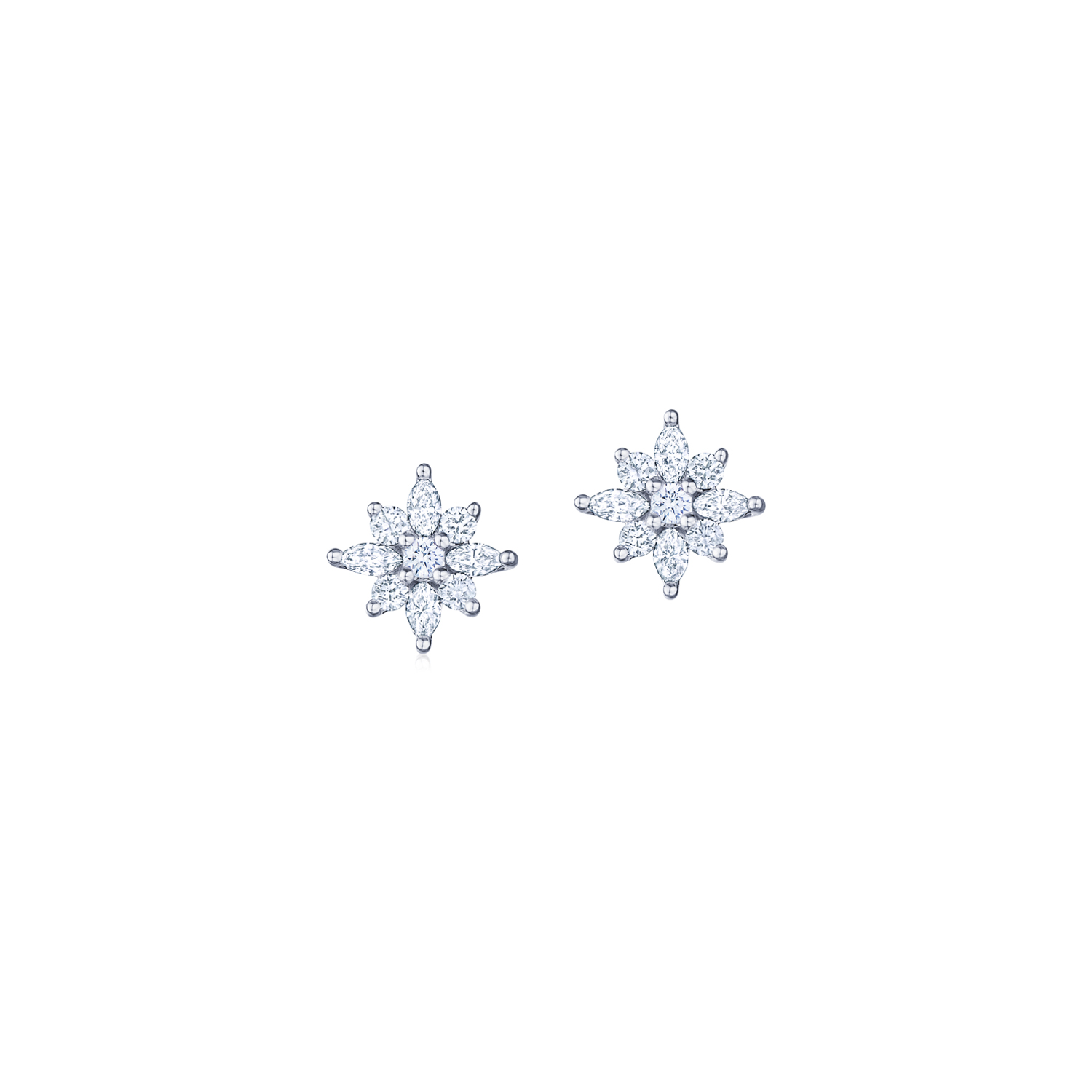 Kwiat Star Petite Stud Earrings with Diamonds in 18K White Gold | Kwiat