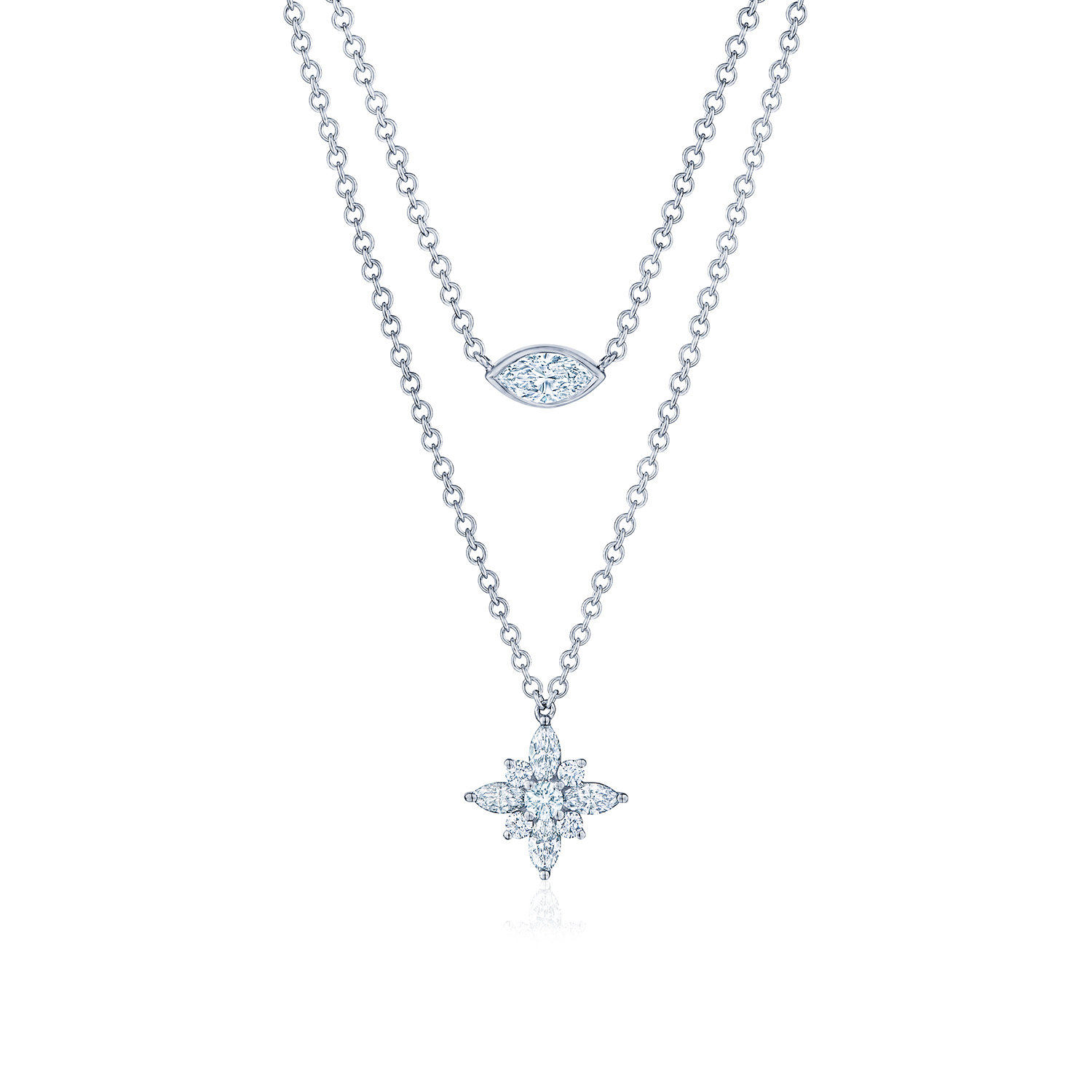 Kwiat Star Double Diamond Pendant in 18K White Gold | Kwiat